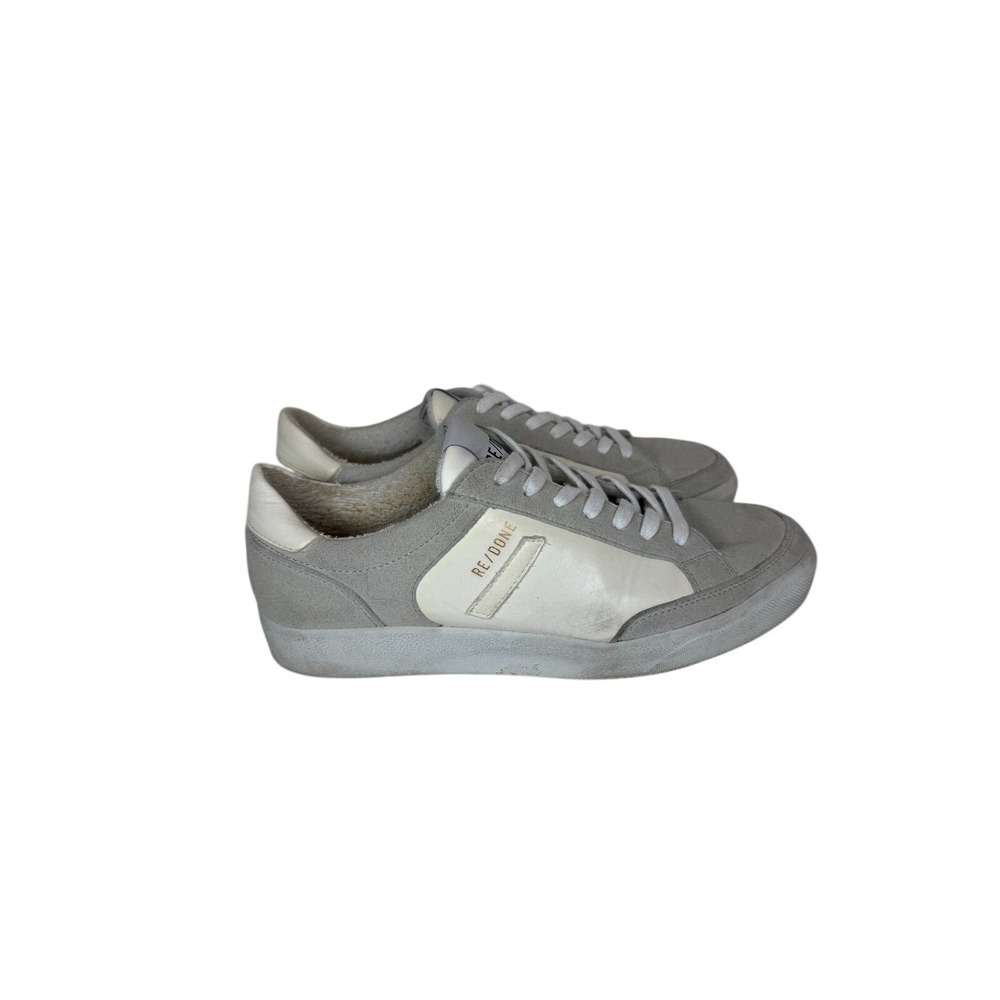 RE/DONE 90s Skate Sneakers Womens 38 Grey White Suede Leather Low Top